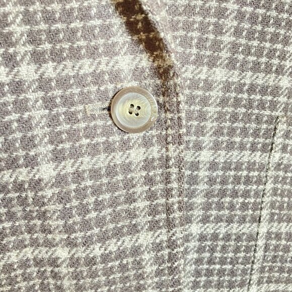 Vintage Mondi 36 Women's Wool Plaid Blazer Brown & Gray Oversized Back Belt - Picture 9 of 12